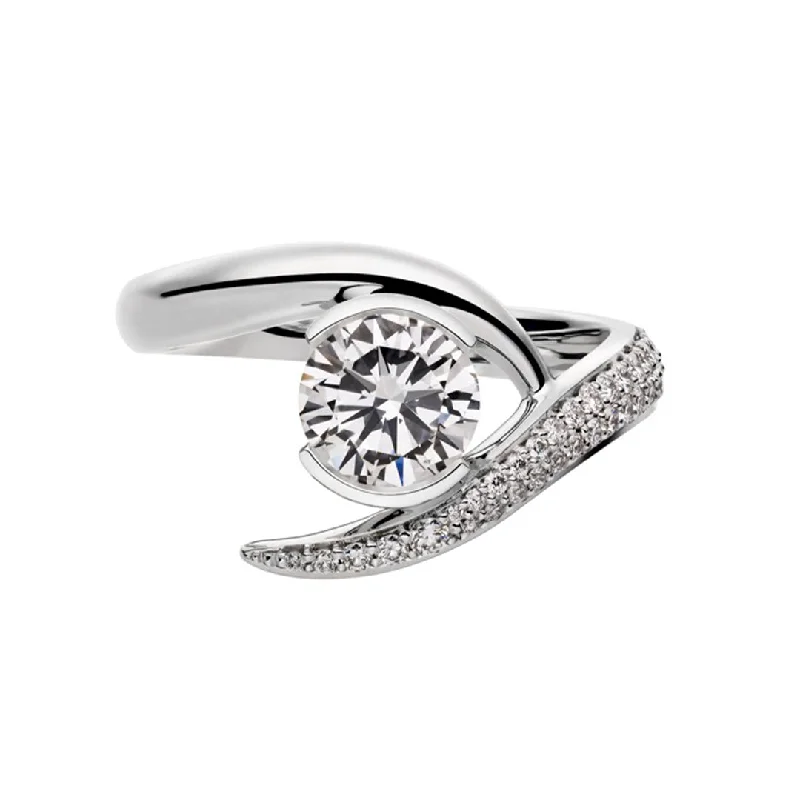 Ladies engagement rings mindful radiance -Entwined Rapture100 Engagement Ring - 18ct White Gold & 1.16ct Diamond