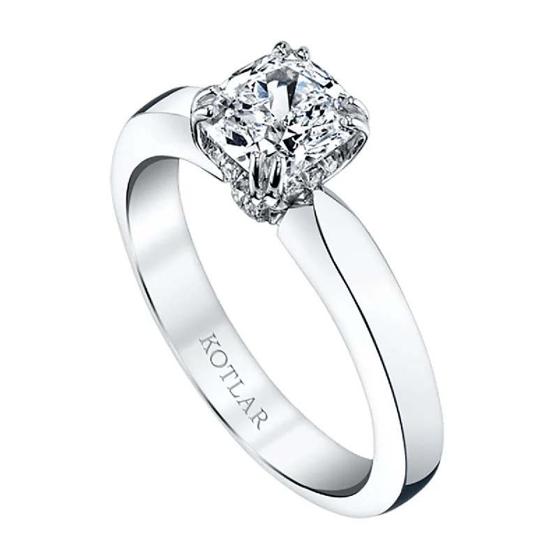 Ladies engagement rings raw charm -Classico Platinum Diamond Engagement Ring Setting