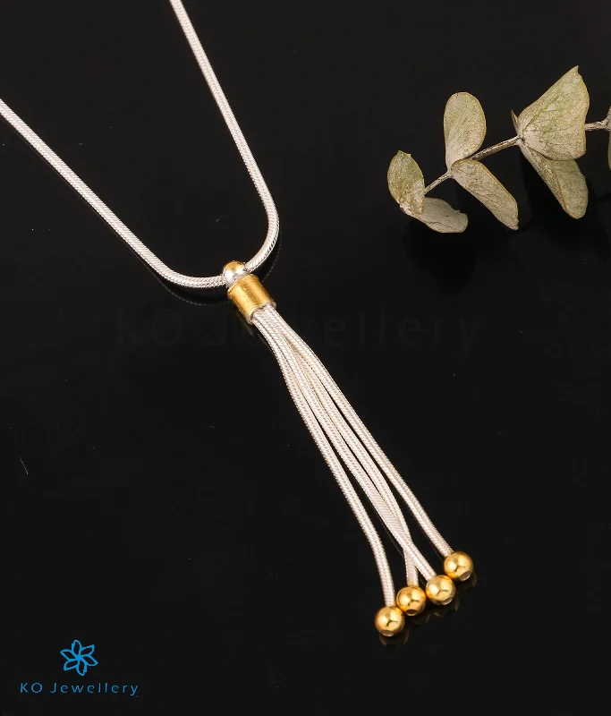 ladies necklaces collectible-The Tassel Silver Necklace (2 tone)