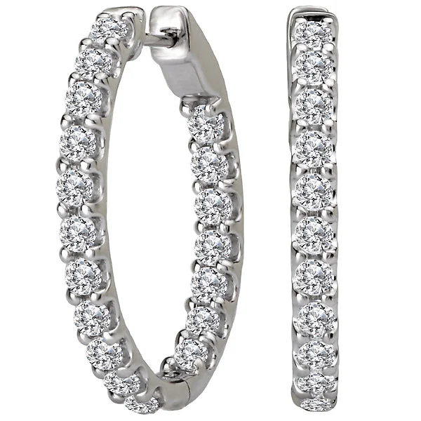 Ladies earrings sun radiance -Ladies Diamond Hoop Earrings