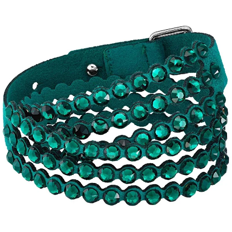 ladies bracelets eco friendly-Swarovski Women's Bracelet - Power Green Crystals Double-Wrap Adjustable | 5511700