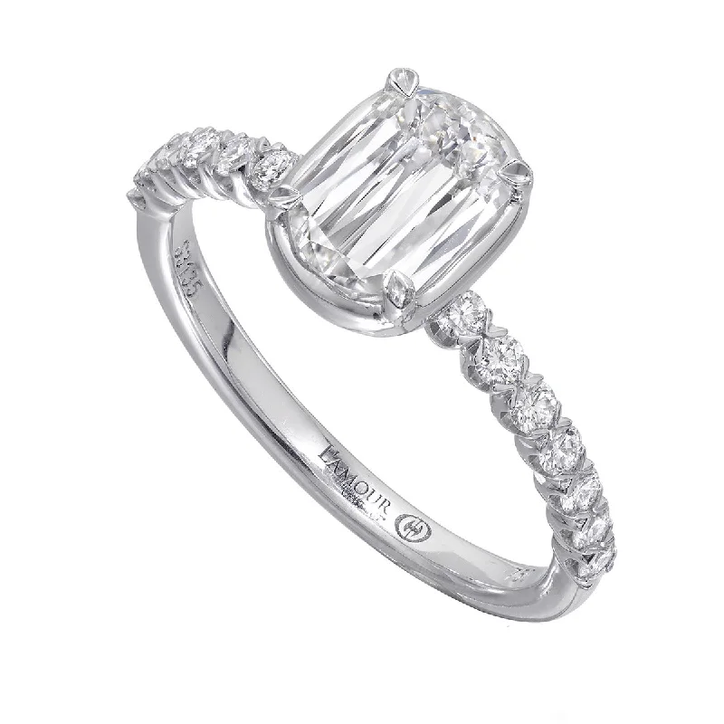 Ladies engagement rings spark shine -L'Amour Crisscut Oval Diamond Engagement Ring