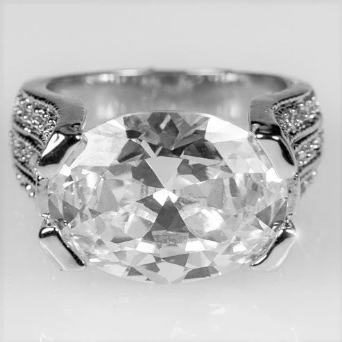 Ladies engagement rings gust glow -Ivanna Oval Cut Engagement Statement Ring | 13ct