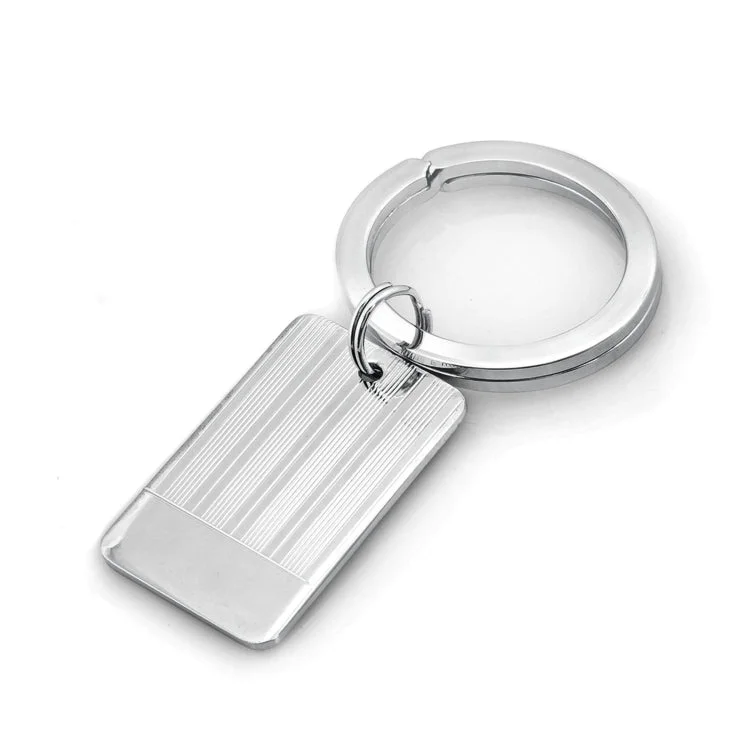 Ladies rings rune radiance -Rhodium Finish Polished Etched Key Ring