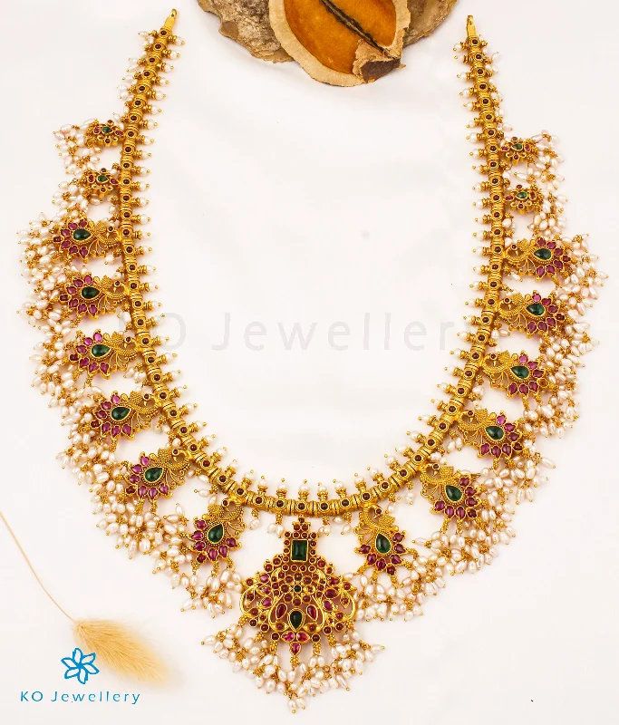 ladies necklaces surprise-The Rachana Silver Guttapusalu Necklace (Long)