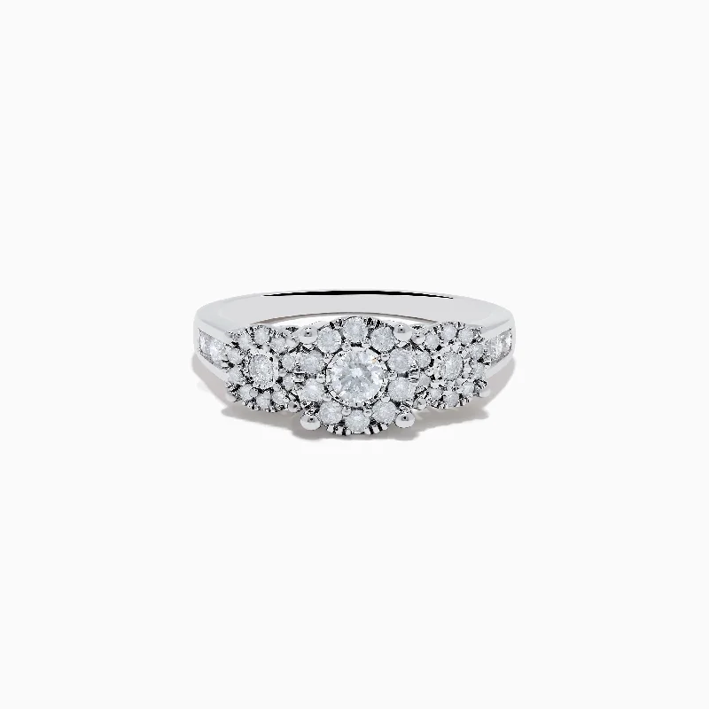 Ladies rings stage ready -Bouquet 925 Silver Diamond Ring