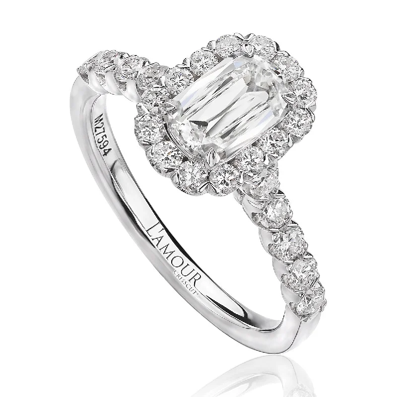 Ladies engagement rings mate charm -LAmour Crisscut Diamond Engagement Ring