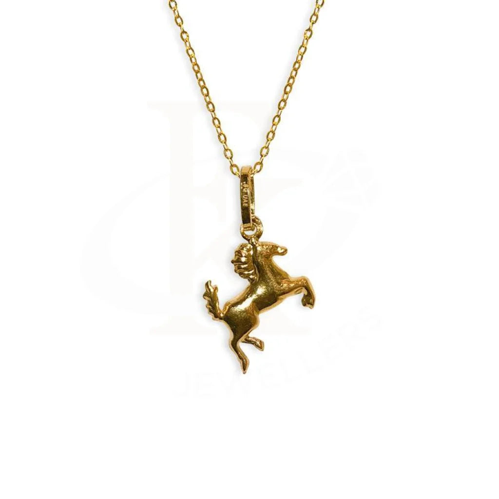 ladies necklaces choker-Gold Necklace (Chain with Horse Pendant) 18KT - FKJNKL1201