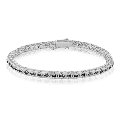 ladies bracelets offers-Men's Bracelet In 18k Gold With Black Diamonds LB2286