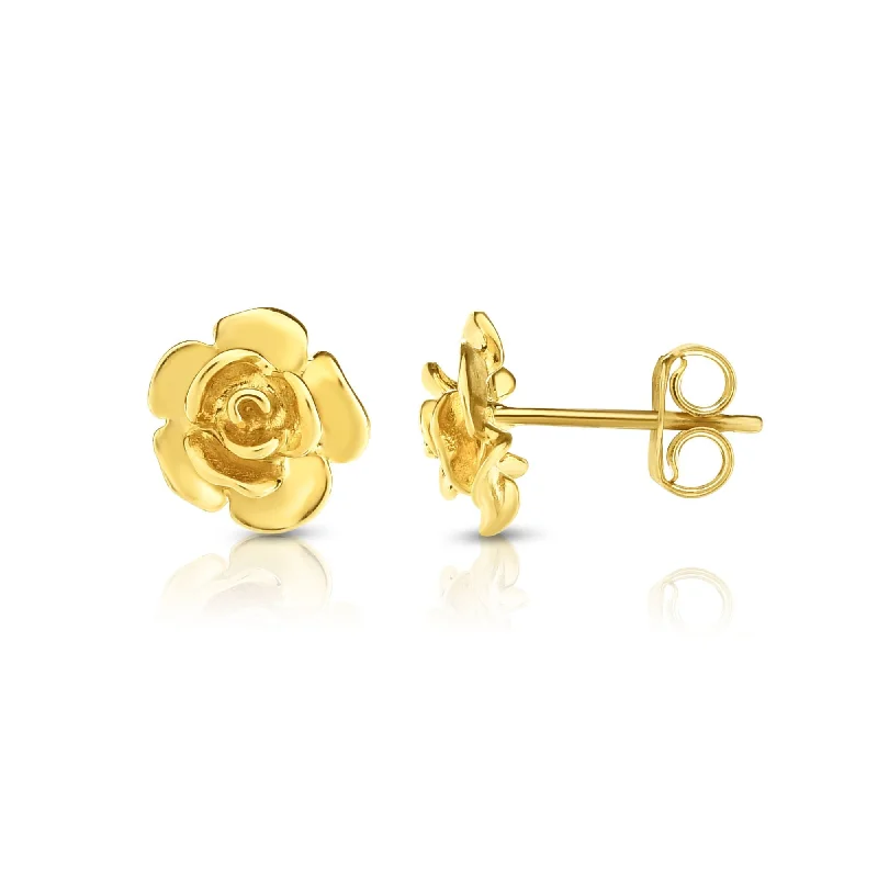 Ladies earrings hunt radiance -14K Gold Rose Stud Earring