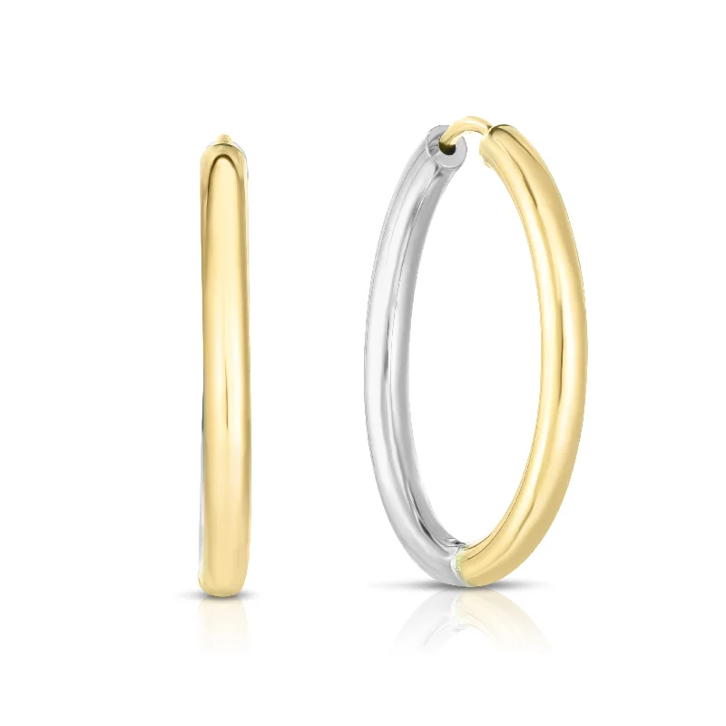 Ladies earrings grand charm -14K Gold Diamond Cut Hoop Earring