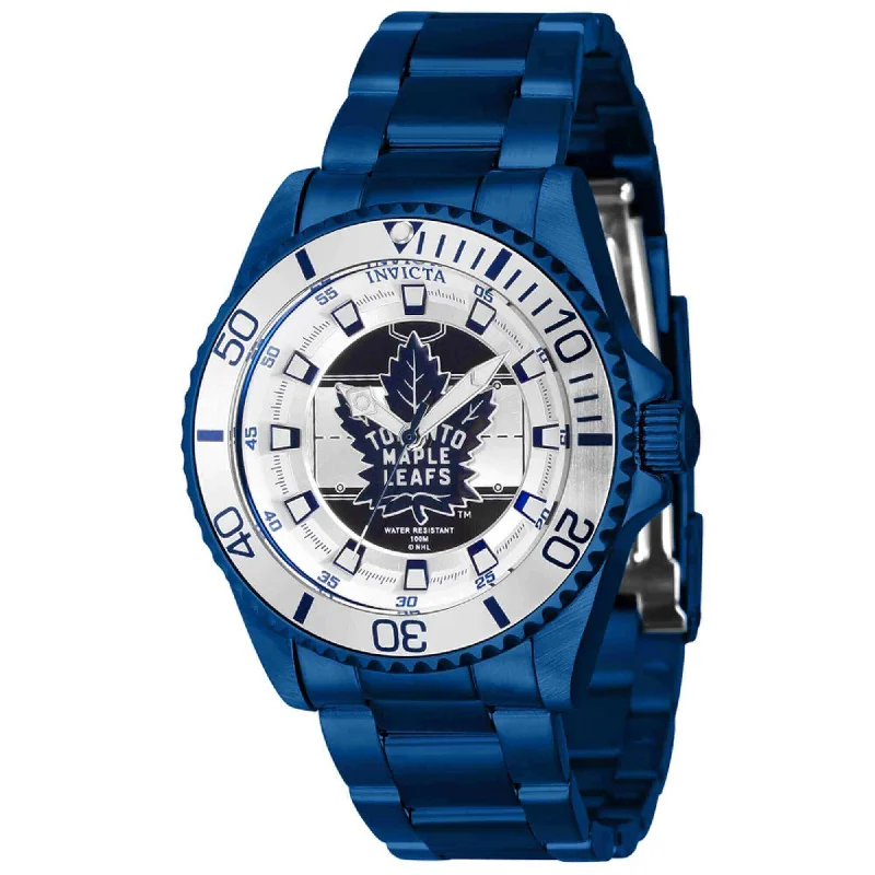 ladies bracelets onyx-Invicta Women's Quartz Watch - NHL Toronto Maple Leafs Blue Steel Bracelet | 42210