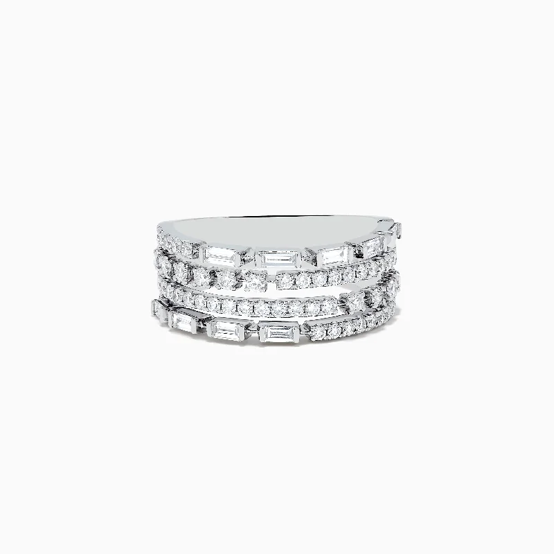 Ladies rings fine charm -Classique 14K White Gold Diamond Ring