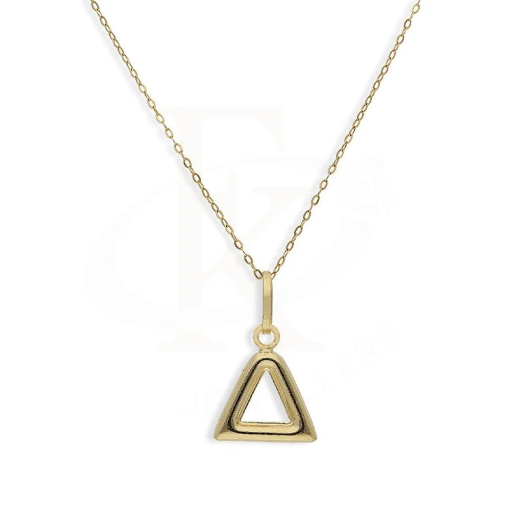 ladies necklaces ethical-Gold Necklace (Chain with Cubic Triangle Shaped Pendant) 18KT - FKJNKL18K2256