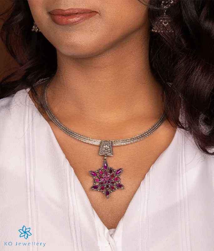 ladies necklaces graduation-The Aashika Silver Necklace