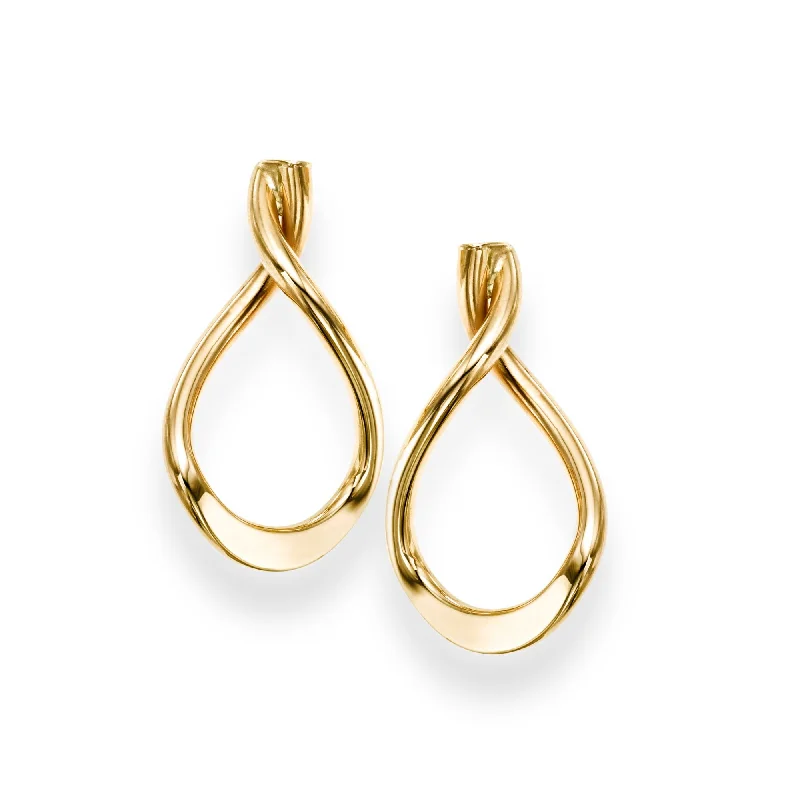 Ladies earrings sweet sparkle -14K Gold Drop Freeform Earring