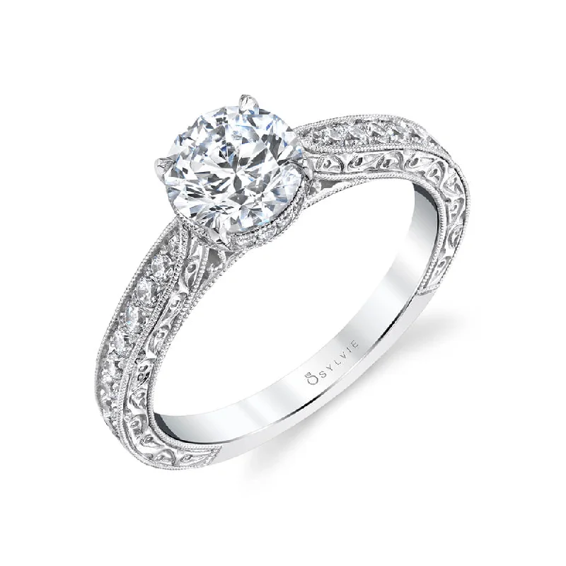 Ladies engagement rings stage shine -Sylvie Solitaire Engagement Ring S1943