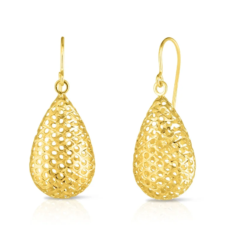 Ladies earrings beat shine -14K Gold Large Open Tear Drop Earring