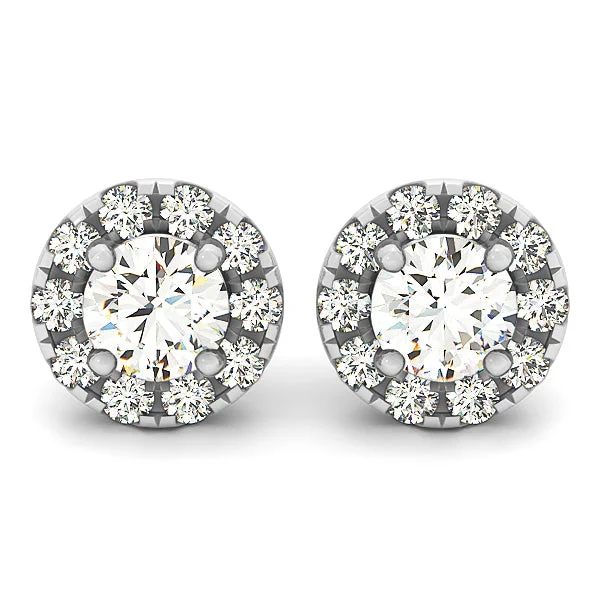 Ladies earrings shade radiance -Halo Diamond Earring