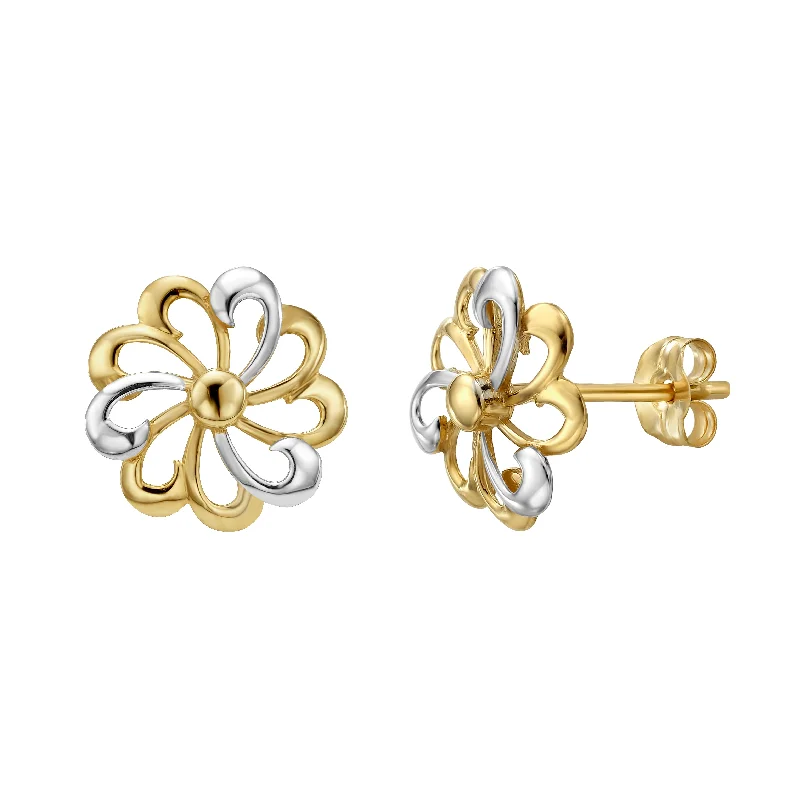 Ladies earrings yes charm -14K Gold Flower Stud Earring