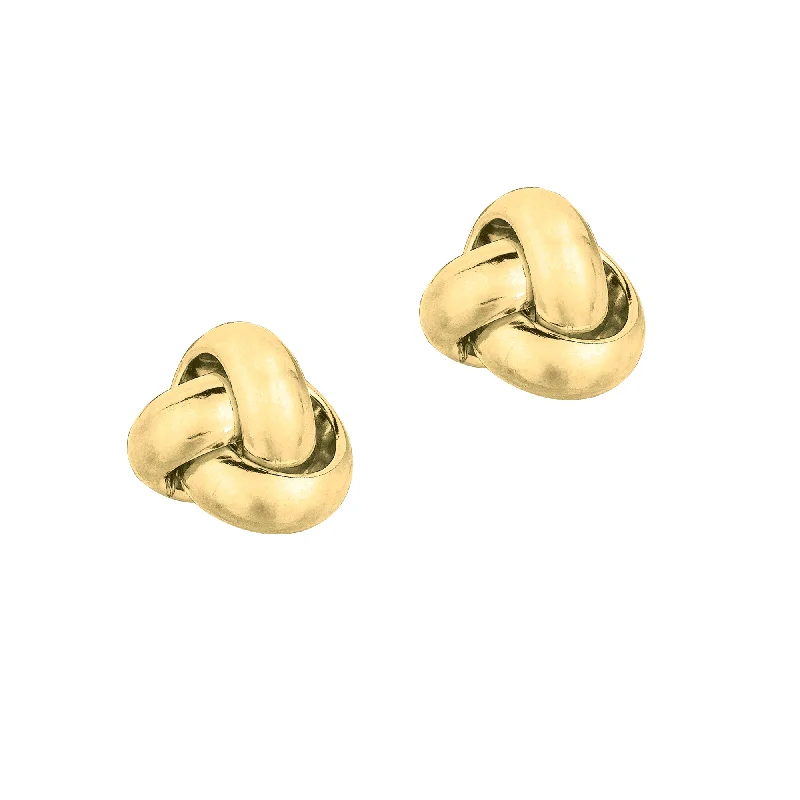 Ladies earrings platinum shine pair -14K Gold Classic Polished Love Knot Stud Earring