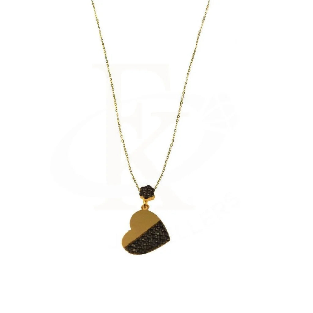 ladies necklaces materials-Gold Necklace (Chain with Heart Pendant) 18KT - FKJNKL1757