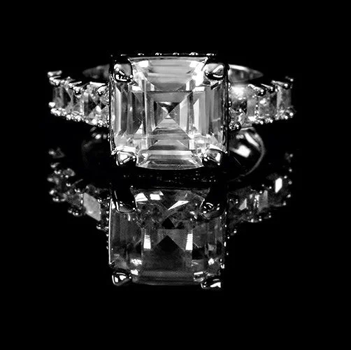 Ladies engagement rings kin glow -Lidia Asscher CZ Engagement Ring | 6ct