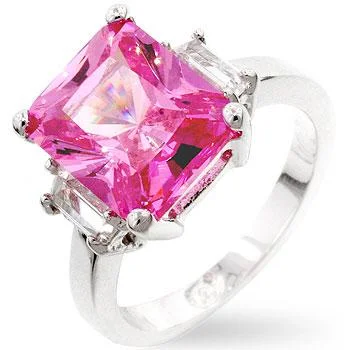 Ladies engagement rings gust glow -Nicki 5ct Pink Triplet Engagement Ring | 5.6ct