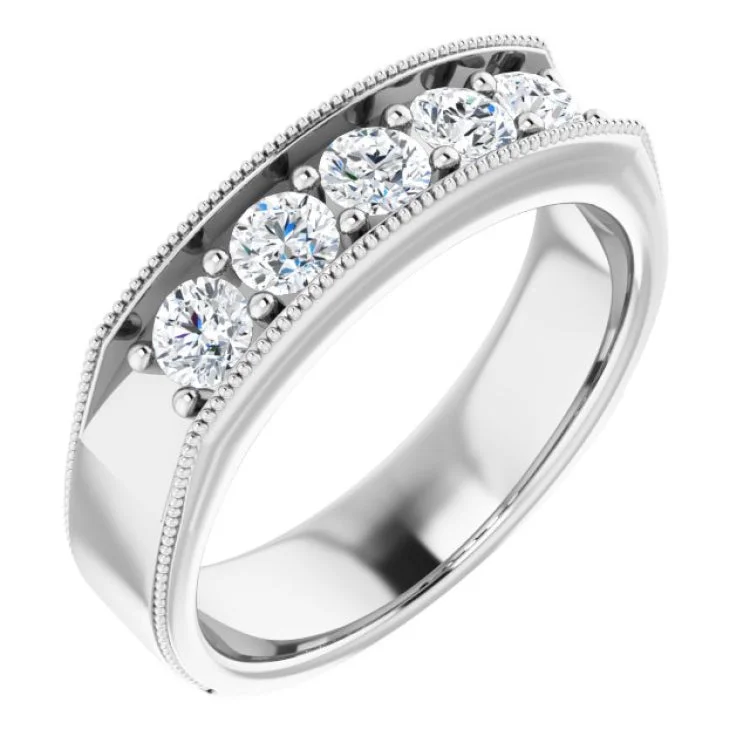 Ladies rings dusk glow -14K White 1 CTW Natural Diamond Ring