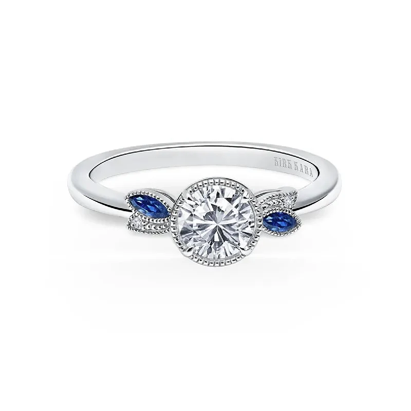 Ladies engagement rings blush charm -Nature-Inspired Sapphire Engagement Ring Setting