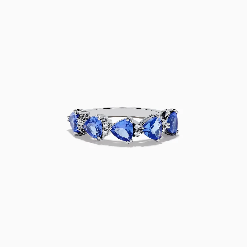 Ladies rings gentle radiance -Nahla Siri 14K White Gold Tanzanite and Diamond Ring