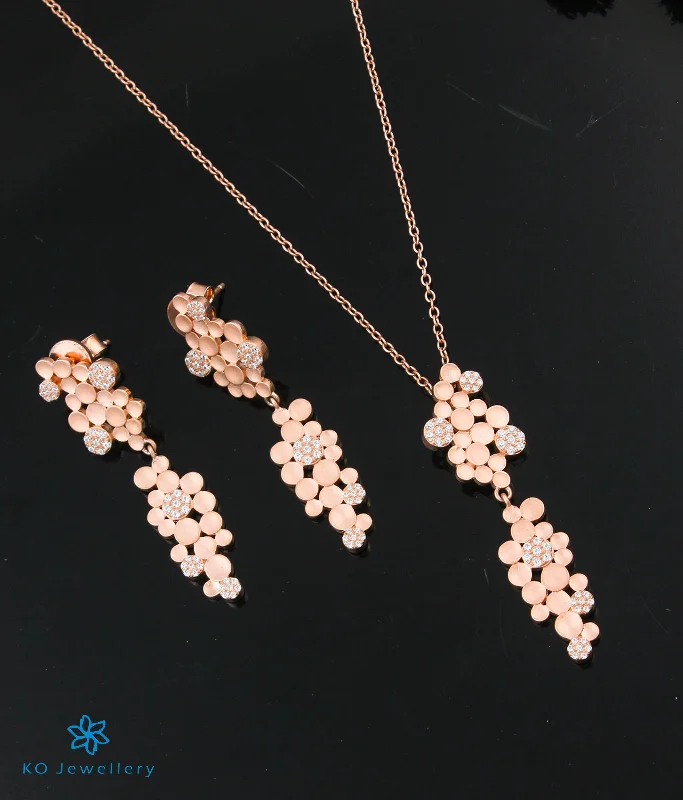 ladies necklaces packaging-The Anahata Silver Rose-gold Necklace Set