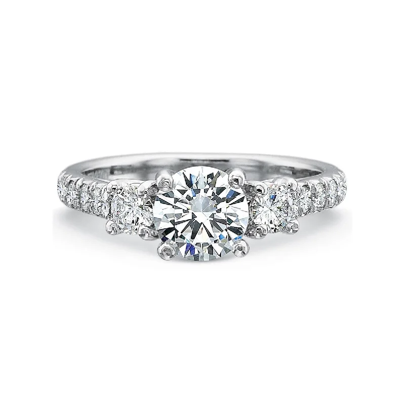 Ladies engagement rings time shine -New Aire 3 Stone Split Diamond Engagement Ring Setting