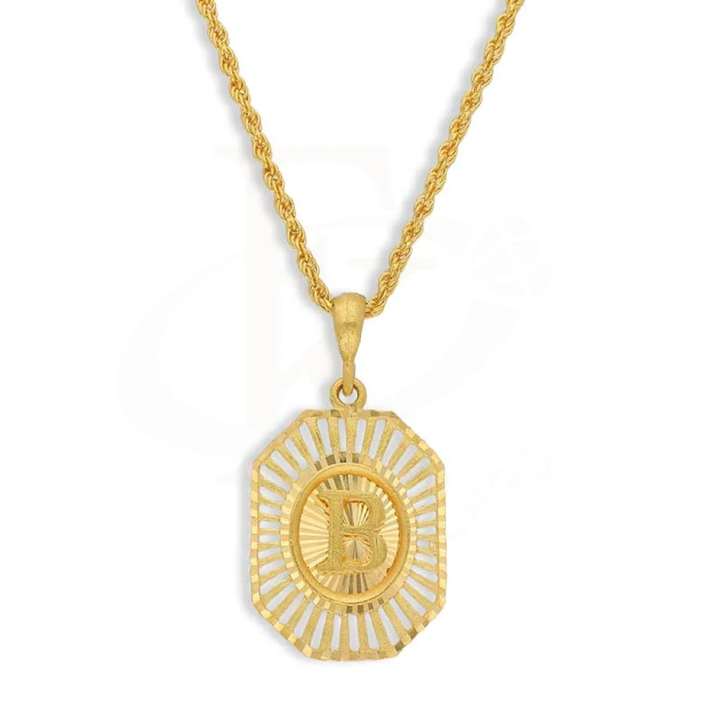 ladies necklaces vintage style-Gold Necklace (Chain with Alphabet Pendant) 21KT - FKJNKL21K2293