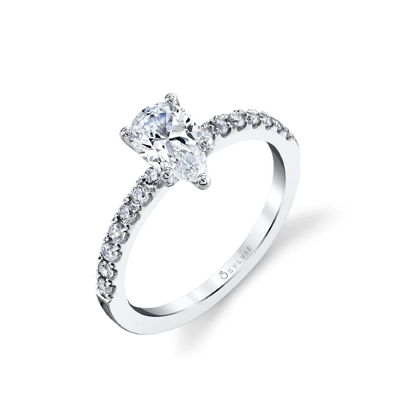 Ladies engagement rings crafted beauty -Sylvie Pear Shaped Engagement Ring S1498 - PS