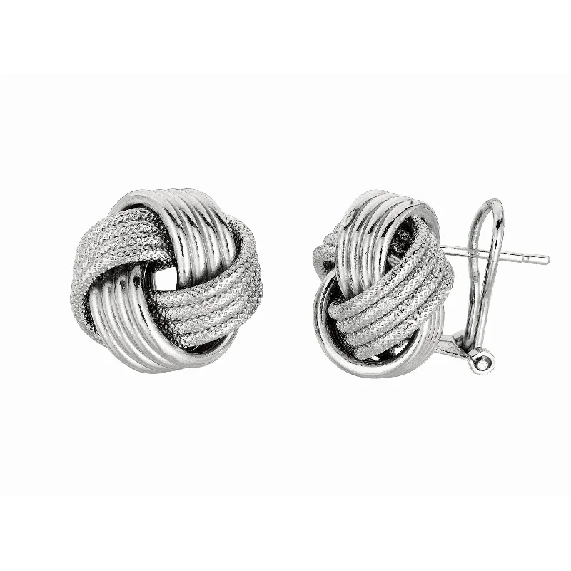 Ladies earrings toast glow -Silver Large Multirow Love Knot Earring