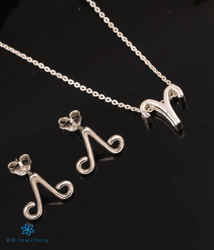 ladies necklaces couple-The Aries Zodiac Silver Necklace Set