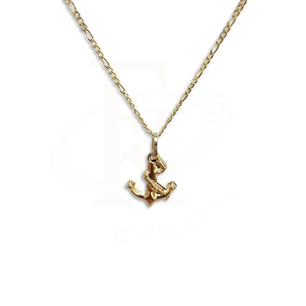 ladies necklaces retro-Gold Necklace (Chain with Anchor Pendant) 18KT - FKJNKL1210