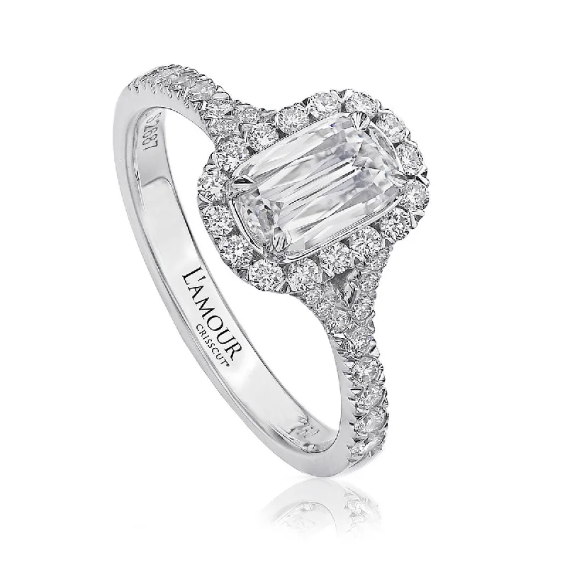 Ladies engagement rings soar charm -LAmour Crisscut Diamond Engagement Ring