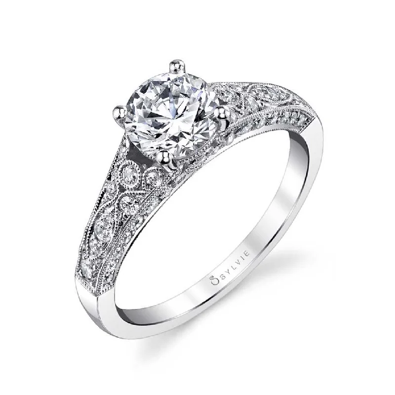 Ladies engagement rings sun radiance -Sylvie Vintage Inspired Engagement Ring S1272