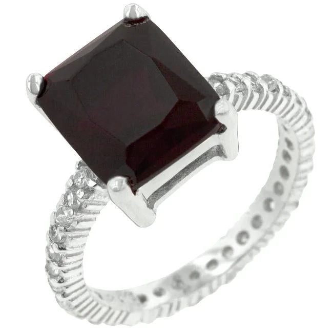 Ladies engagement rings tiger eye glow -Marlene Ruby Radiant Cut Engagement Cocktail Ring | 7ct | Sterling Silver