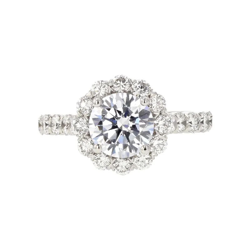 Ladies engagement rings wild radiance -FlushFit Diamond Halo Engagement Ring Setting