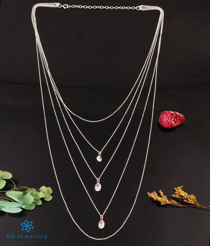 ladies necklaces offers-The Stunning Silver 5 Layered Necklace