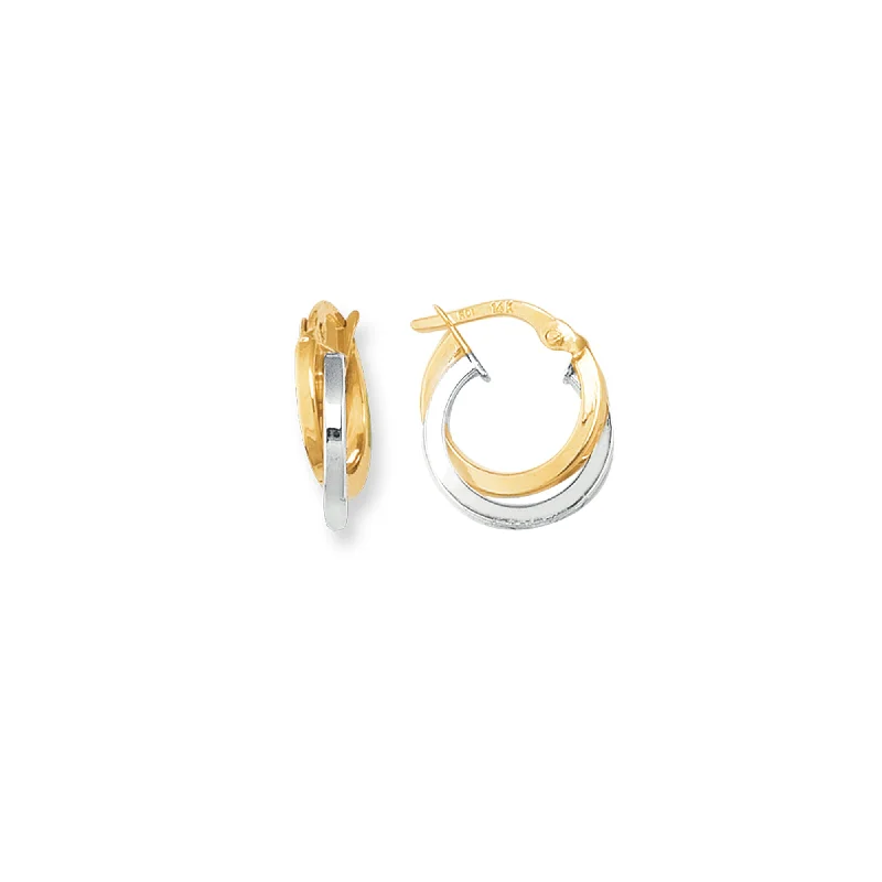 Ladies earrings buy radiance -14K Gold Mini Polished Double Hoop Earring