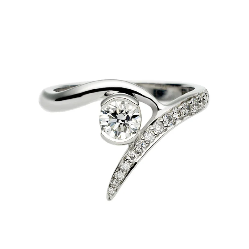 Ladies engagement rings nuptial shine -Entwined Ardour50 Engagement Ring - Platinum & 0.65ct Diamond