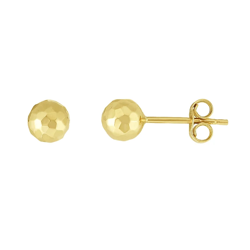 Ladies earrings pop charm -14K Gold 5mm Faceted Post Earring