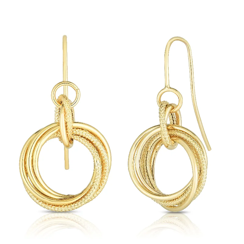 Ladies earrings prime sparkle -14K Gold Small Multi Row Dangle Earring