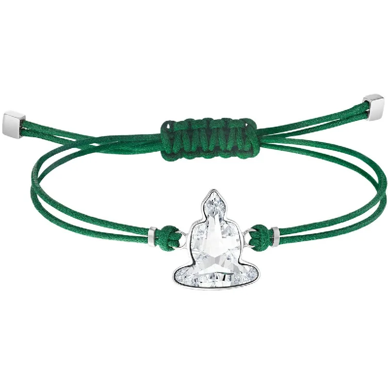 ladies bracelets jewelry box-Swarovski Women's Bracelet - Power Stainless Steel Green Rope Buddha | 5523173