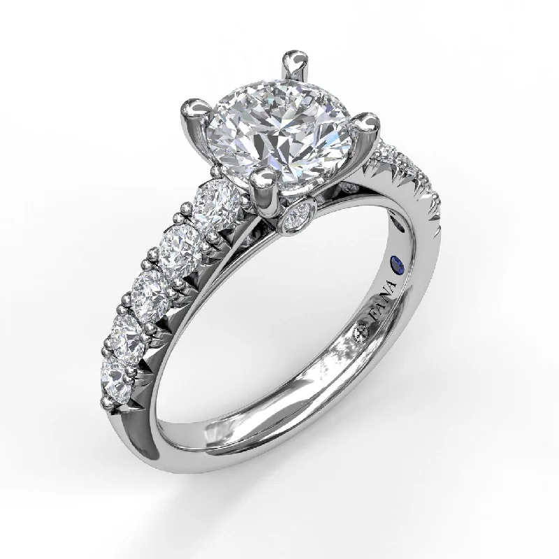 Ladies engagement rings jazz sparkle -Fana Handset French Pave Diamond Engagement Ring 3684