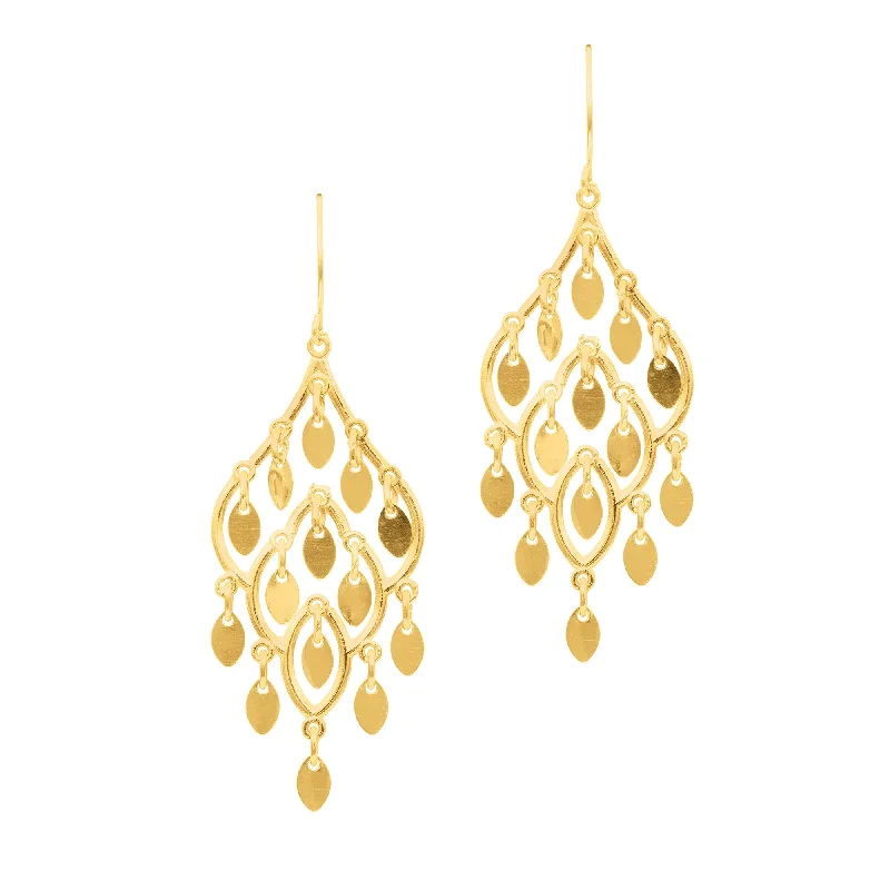 Ladies earrings now glow -10K Gold Chandelier Earring